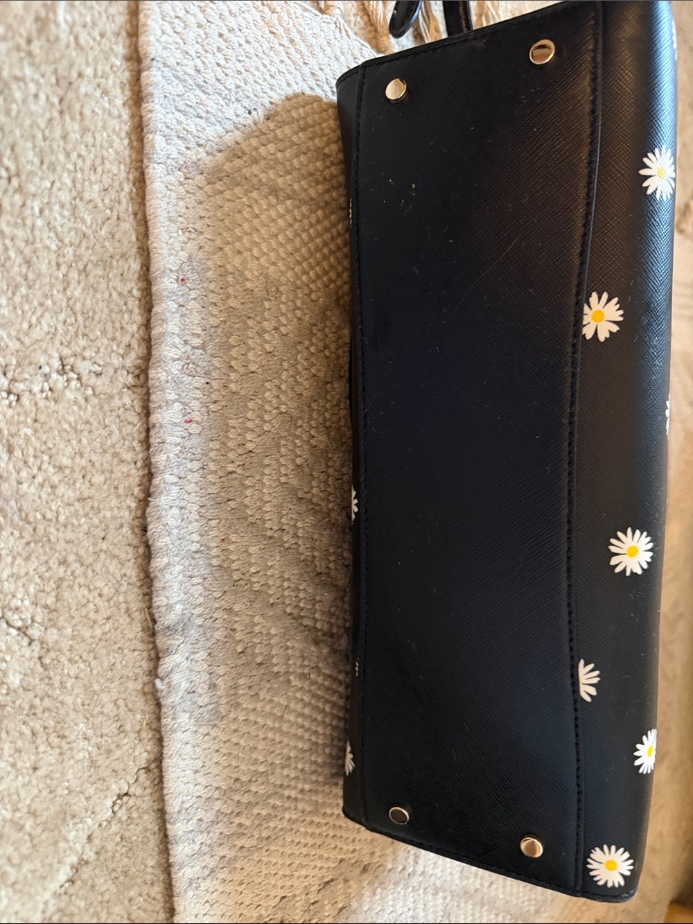 kate spade black daisy print satchel - Picture 3 of 5